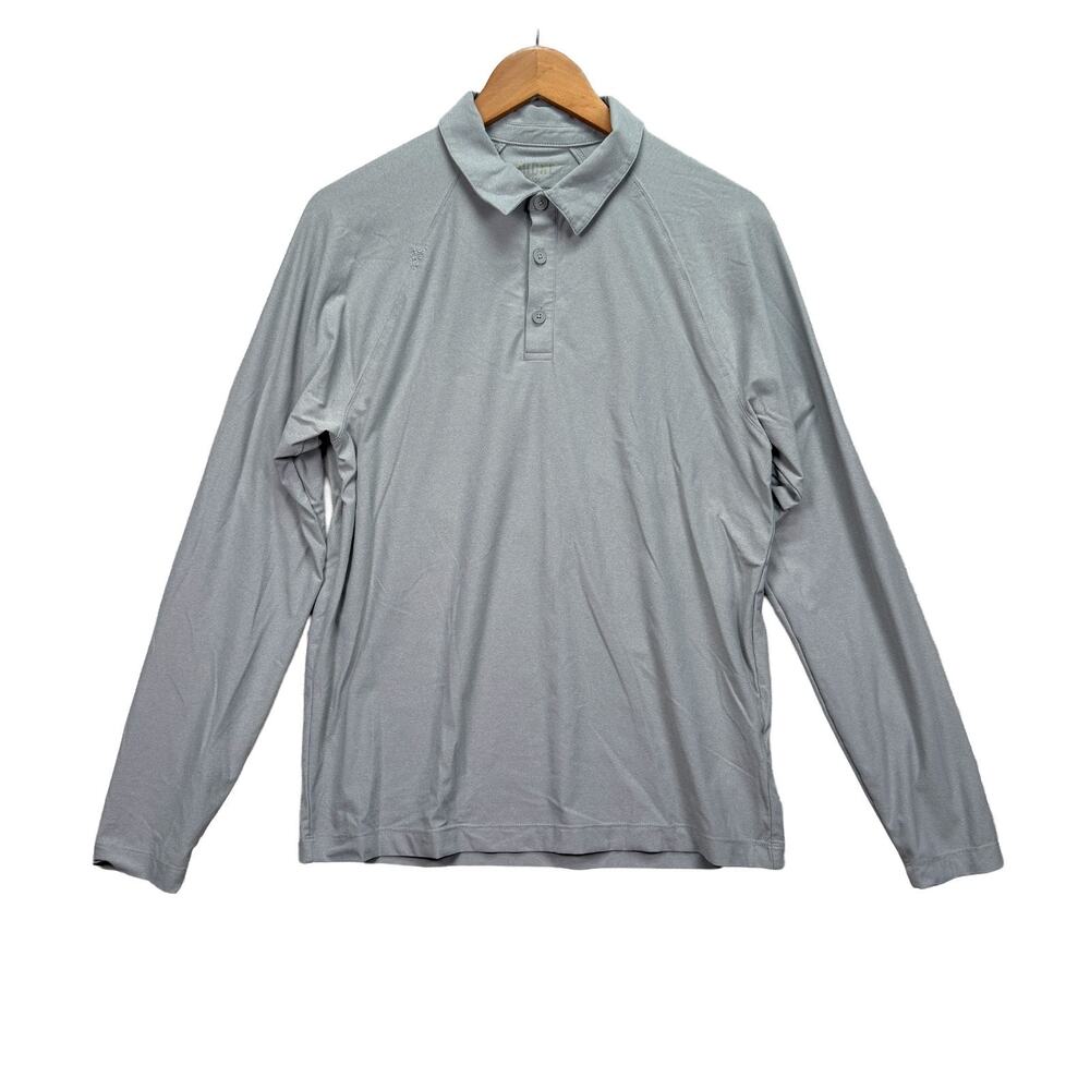 Rhone Shirt Men's Gray Performance Long Sleeve Golf Polo sz M